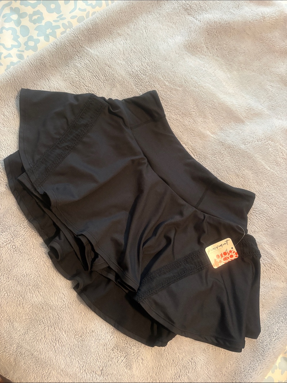 FP Movement Flirty Black Athletic Tennis Skort Built In Shorts Size M